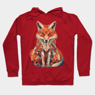 Spectrum Fox: Radiant Op Art Red Fox Hoodie